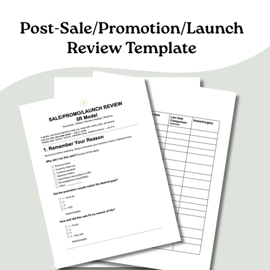 Post-Sale/Promotion Review Template for Product-Based Businesses